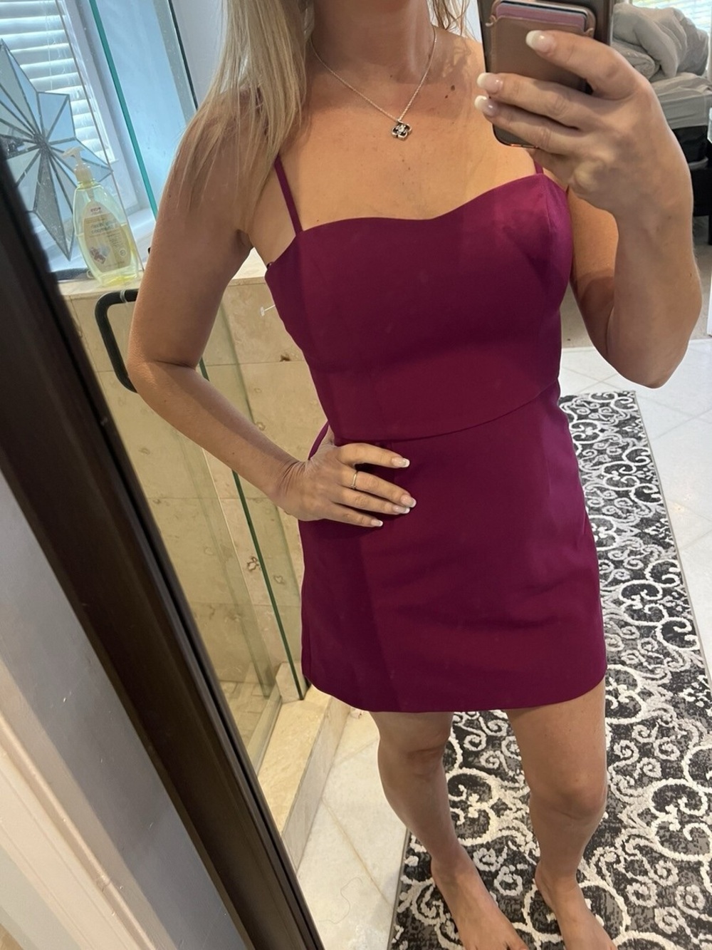 Like New | French Connection | Whisper mini dress Magenta Spaghetti-Strap - Picture 4 of 4